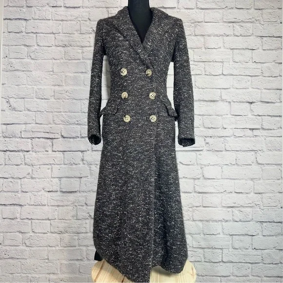 Isabel Marant Etoile Overton Boucle Alpaca Wool Double Breasted Coat Gray XS - Picture 2 of 16